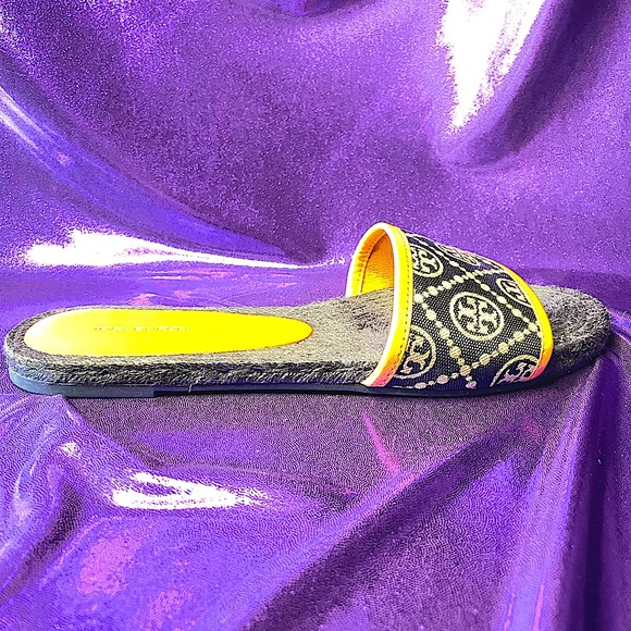 Tory Burch | T Monogram Espadrille Slides (New) - Picture 2 of 8